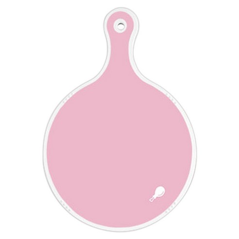 로엠디자인 양면 원형 서빙도마 분홍, 적황색라인아트, 1개