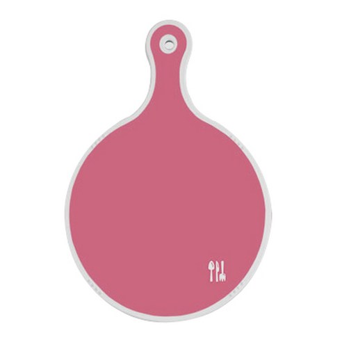 로엠디자인 양면 원형 서빙 도마 보드 핑크, 라인하트, 1개
