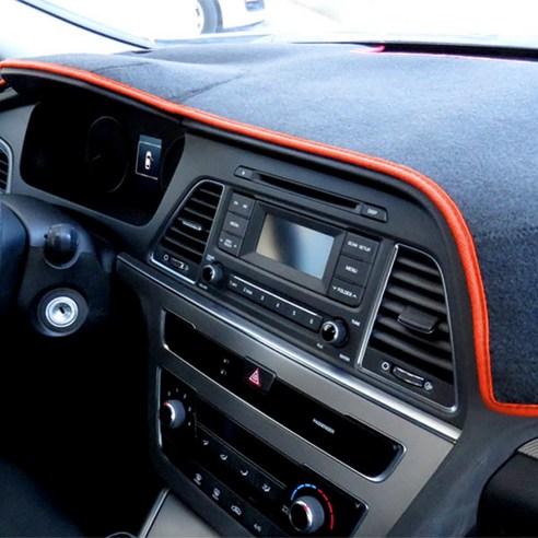 블루코드 펠트 논슬립 차량용 대쉬보드커버 메탈로고 블랙 + 오렌지, 쌍용, 뉴렉스턴