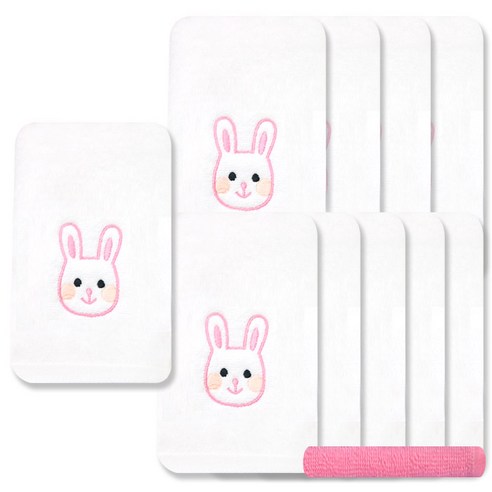 송월타월 십이지 수건 10p + CS38 수건 분홍, 토끼, 1세트