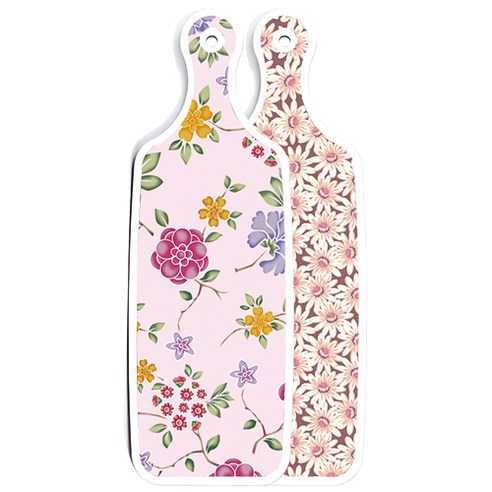 로엠디자인 양면 디자인 서빙도마 자색플라워패턴, 로맨틱레드floral연분홍색, 1개
