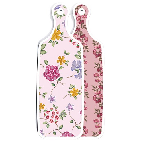 로엠디자인 양면 디자인 서빙도마 체리플라워, 로맨틱레드floral연분홍색, 1개