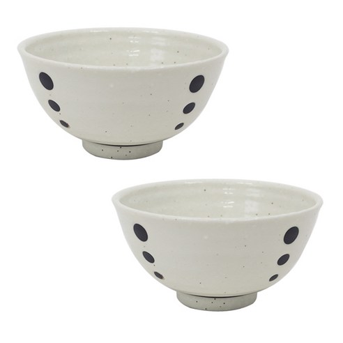 디어리빙 심플브라운 볼 12.5cm, 사선도트, 2개입