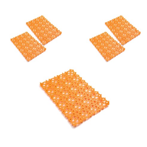 앤티스 주방용품 다용도 발매트 5p, 오렌지 하트