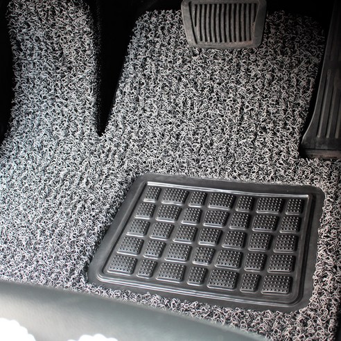 라임 차량용 코일 카매트 확장형 그레이 + 블랙 3p, 현대, LF소나타LPG 2014년~(뒷좌석고리O)