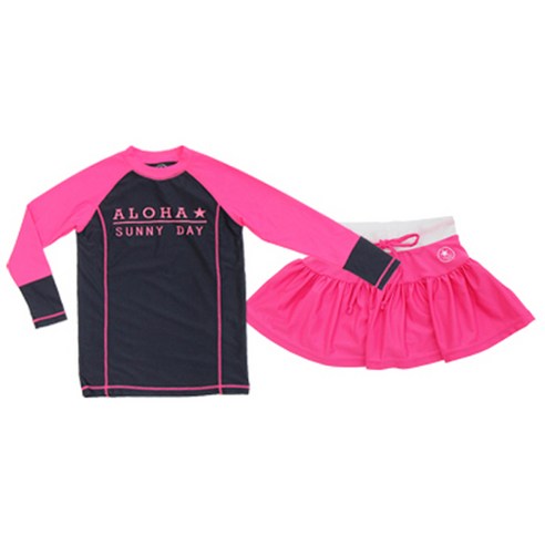 주니걸즈 여아용 AK G서핑워터치마 래쉬가드 SET