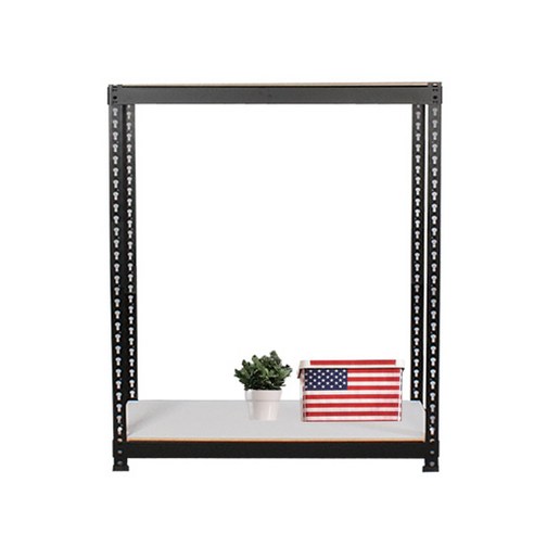 폴던스랙 쉽고 빠른 조립 스탠드선반 800 x 400 x 1200 mm 2단, 블랙