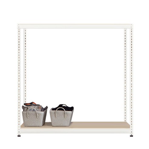 폴던스랙 쉽고 빠른 조립 스탠드선반 1100 x 400 x 900 mm 2단, 화이트