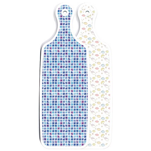 로엠디자인 양면 디자인 서빙보드 도마 파스텔밤하늘, 블루타일, 1개