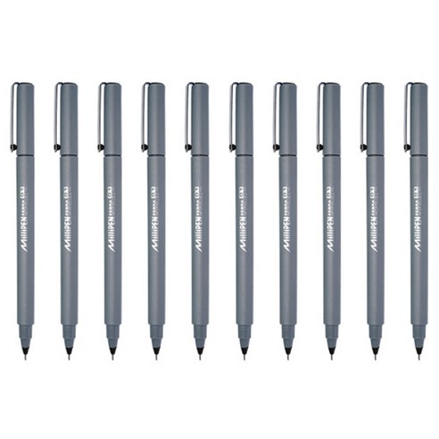 제브라 밀리 수성펜 밀리펜 0.1mm, 블랙, 10개입