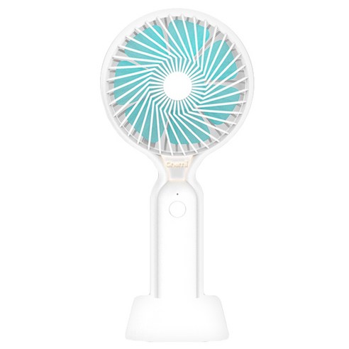 케미 LED 퍼플텍 7엽날개 2550mAh 대용량 핸드 홀드팬, HEA-008, White