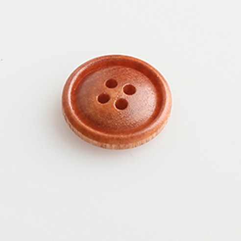 HR빅버튼 배꼽테 단추 15mm, 연브라운, 4개입