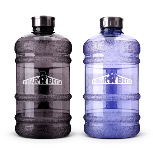 빅베어 휴대용보틀 2p, 클리어 블랙, 오션 블루, 2.2L