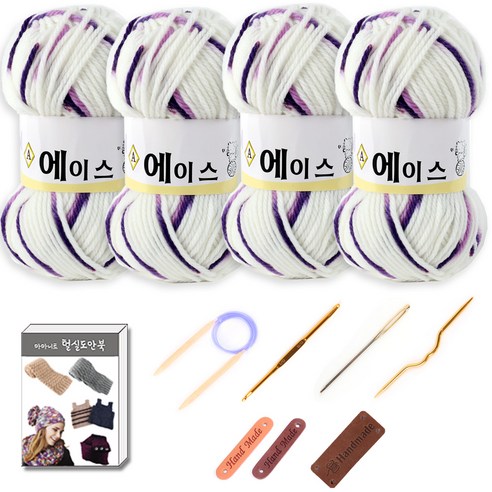 마마니트 울에이스 뜨개질 DIY 패키지, 1세트, 485보라혼합