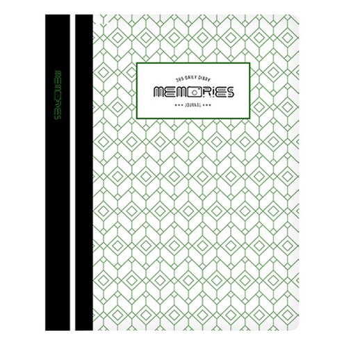 힐링쉴드 메모리즈 패턴 만년 다이어리 플래너, 001 Green cube pattern(HSMD0061)