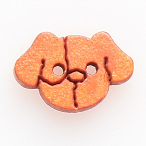 HR빅버튼 나무단추 강아지 13mm, 브라운, 4개입