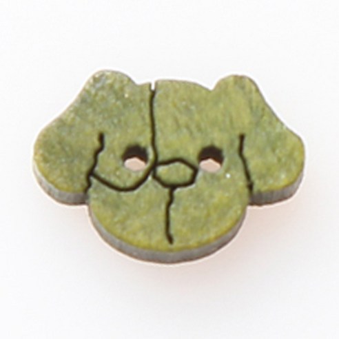 HR빅버튼 나무단추 강아지 13mm, 그린, 8개입