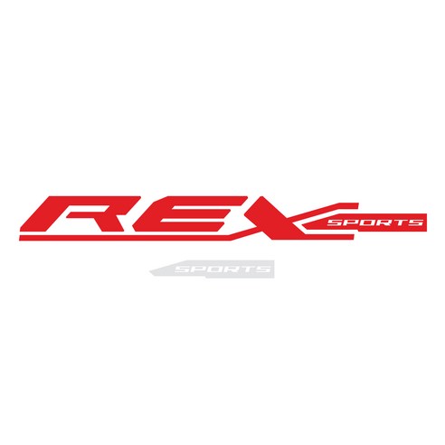 그리븐 렉스턴스포츠 닉네임 REX 데칼 스티커 50cm, 레드 + 브라이트그레이, 2개입