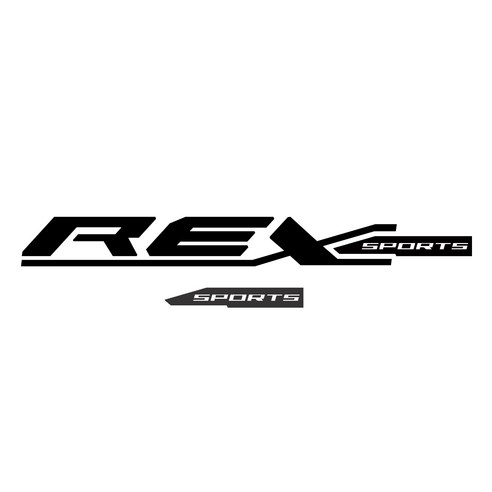 그리븐 렉스턴스포츠 닉네임 REX 데칼 스티커 50cm, 무광블랙 + 다크그레이, 2개입