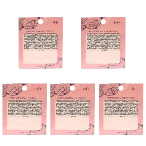 스윗리빙 워터데칼 네일스티커, M+019 베리두들리, 5개입