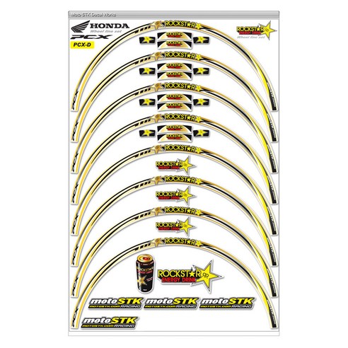 모토스티커 혼다 오토바이 휠스티커 혼다, PCX D, 1세트 오토바이용품