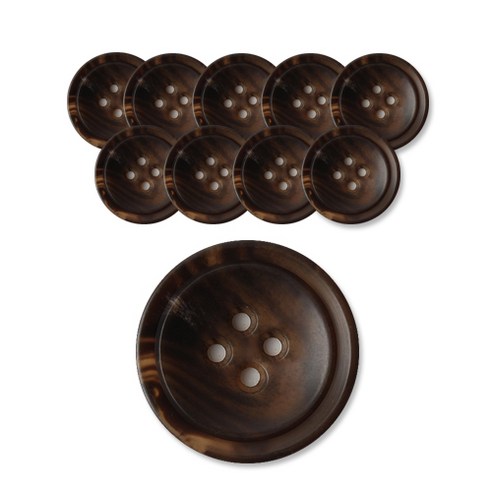 패션포인트 쿠바 단추 무광 28mm, D BR, 10개입