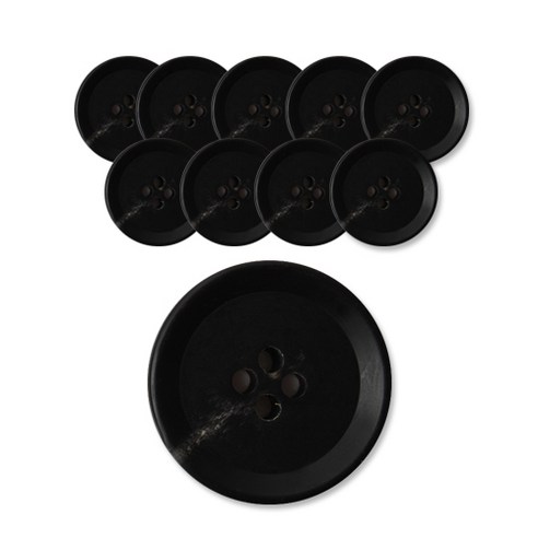 패션포인트 덴마크단추 21mm, BK, 10개입