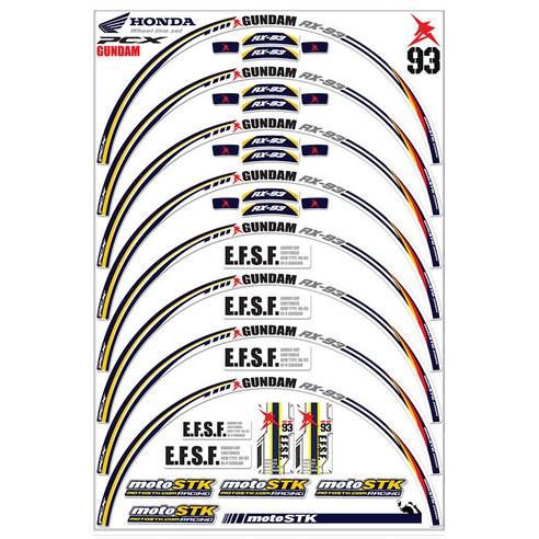 모토스티커 혼다 휠스티커, PCX S, 1개