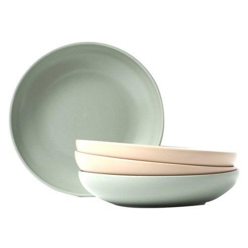 보울보울 레트로라인 파스타볼 22cm 그린티라떼 2p + 카라멜베이지 2p, 혼합 색상, 4개입