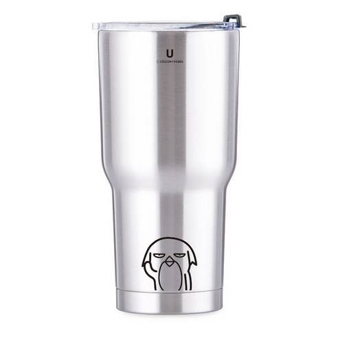 개콘프렌즈 메가 진공 스텐텀블러, 우, 900ml