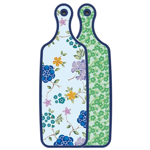 로엠디자인 블루에디션 양면 서빙 도마 그린봉선화, 로맨틱블루floral비색, 1개