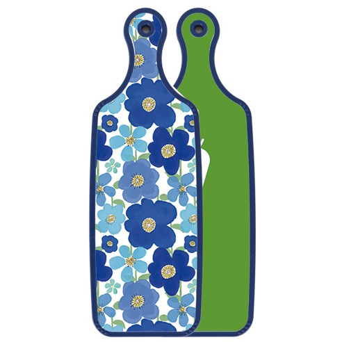 로엠디자인 블루에디션 서빙 양면 도마 보드 채소그린, 벽청색플라워, 1개