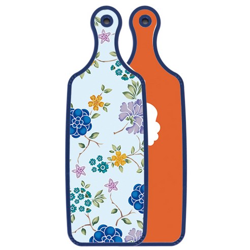 로엠디자인 블루에디션 서빙 양면 도마 보드 김치주황, 로맨틱블루floral비색, 1개