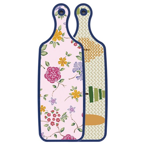 로엠디자인 블루에디션 양면 디자인 서빙도마 숲패턴2, 로맨틱레드floral연분홍색, 1개