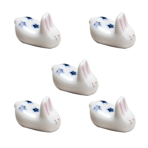 앤티스 주방용품 세라믹 젓가락 거치대, 토끼, 5개입