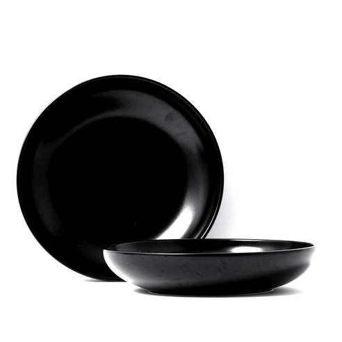 보울보울 레트로라인 파스타볼 22cm, 미드나잇블랙, 2개입