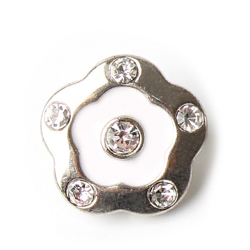 패션포인트 무궁화보석 단추 12mm, 화이트실버, 100개입