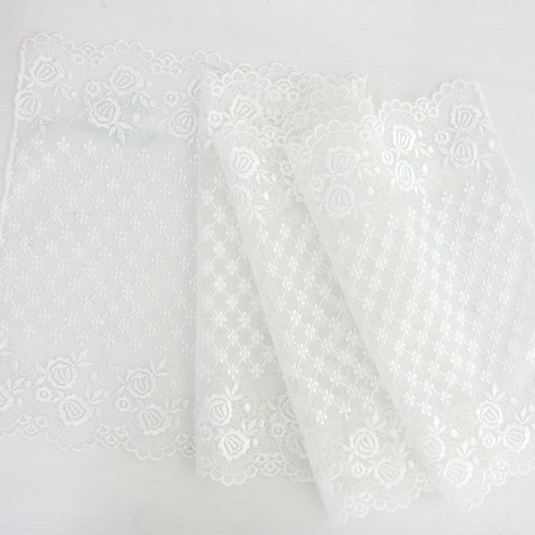 해피툴 G 플라워펜스로즈 레이스 러너매트, S(90 x 27.5 cm)