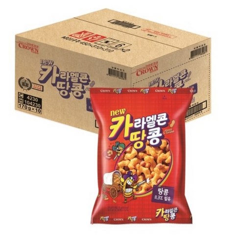 크라운 카라멜콘 땅콩, 170g, 10개