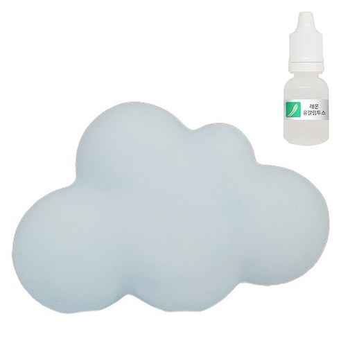 허브플러스 차량용 석고방향제 뭉게구름 블루 + 리필오일 10ml, 유칼립투스향