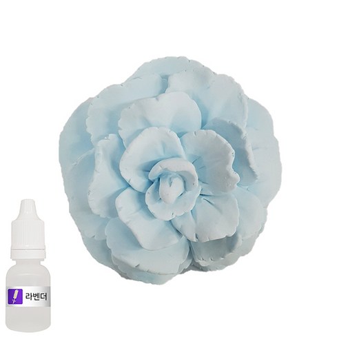 허브플러스 차량용 석고방향제 플라워 블루 + 리필오일 10ml, 라벤더향