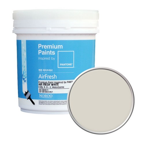 노루페인트 팬톤 에어프레쉬 무광 수성 페인트 1L, 12-0404 Light Gray
