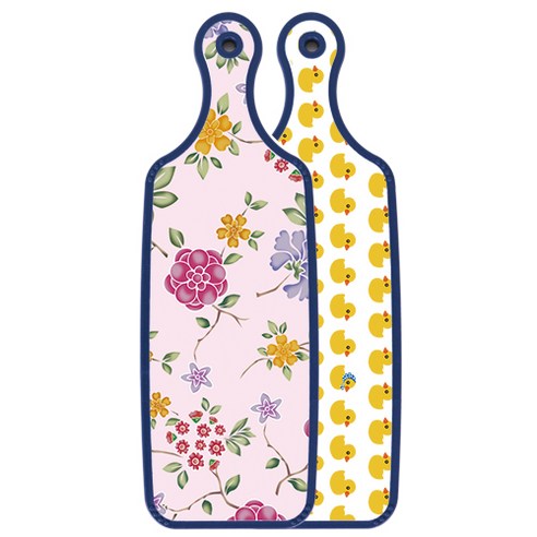로엠디자인 블루에디션 양면 서빙보드 도마 오리, 로맨틱레드floral연분홍색보드, 1개
