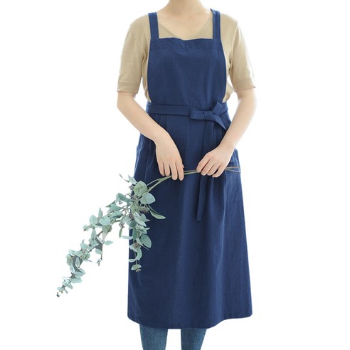 하임앤하임 러블리 마메종 린넨 앞치마, 네이비(ap 304), 1개