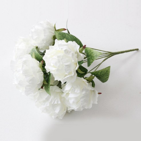 블럭마트 조화꽃 모란장미 7p, 화이트, 7개