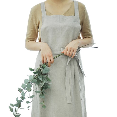 하임앤하임 러블리 마메종 린넨 앞치마, 내츄럴그레이(ap 305), 1개