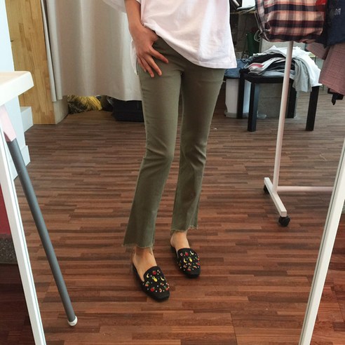 최신마미 임부 면 스판 부츠컷 팬츠