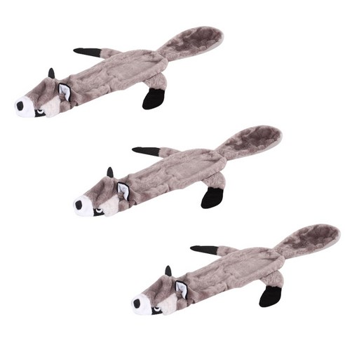 펫나인 반려동물 봉제인형 장난감 68cm, 너구리, 3개입