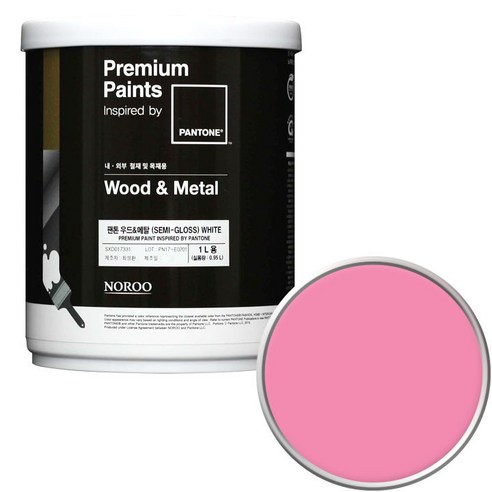 노루페인트 팬톤 우드앤메탈 페인트 반광 1L, 15-2216 Sachet Pink, 1개