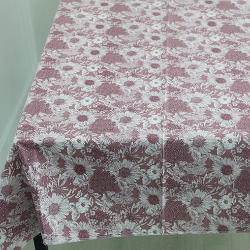 노랜드 썬플라워 방수 테이블 커버, 핑크, 100 x 180 cm